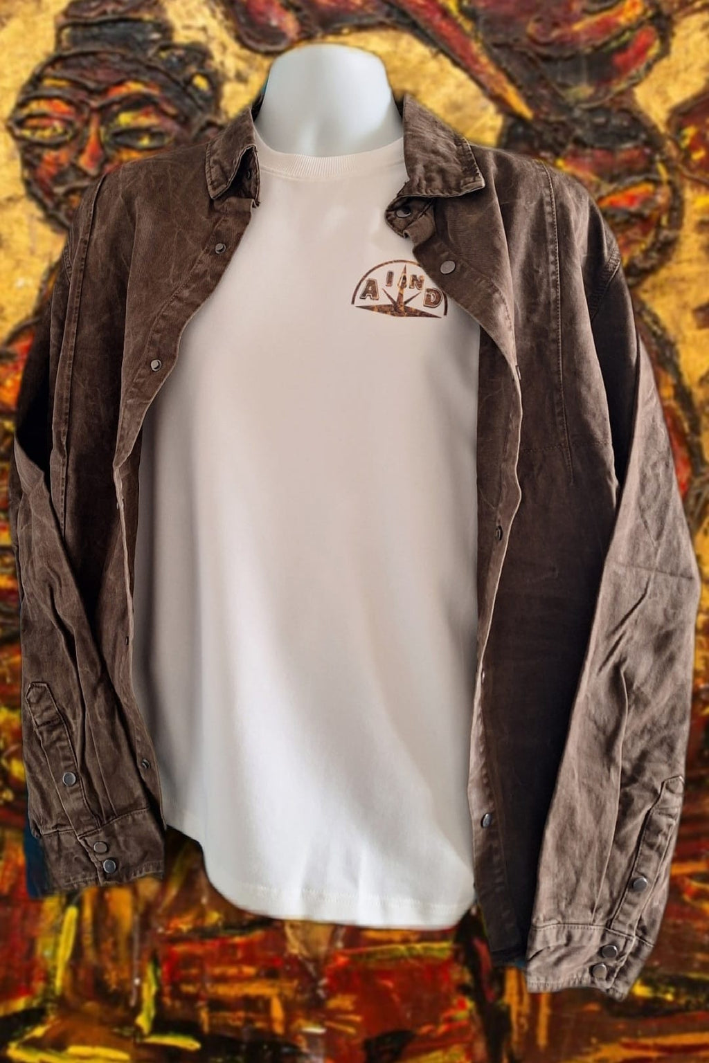 T-Shirt Oversize "modèle masque bois"